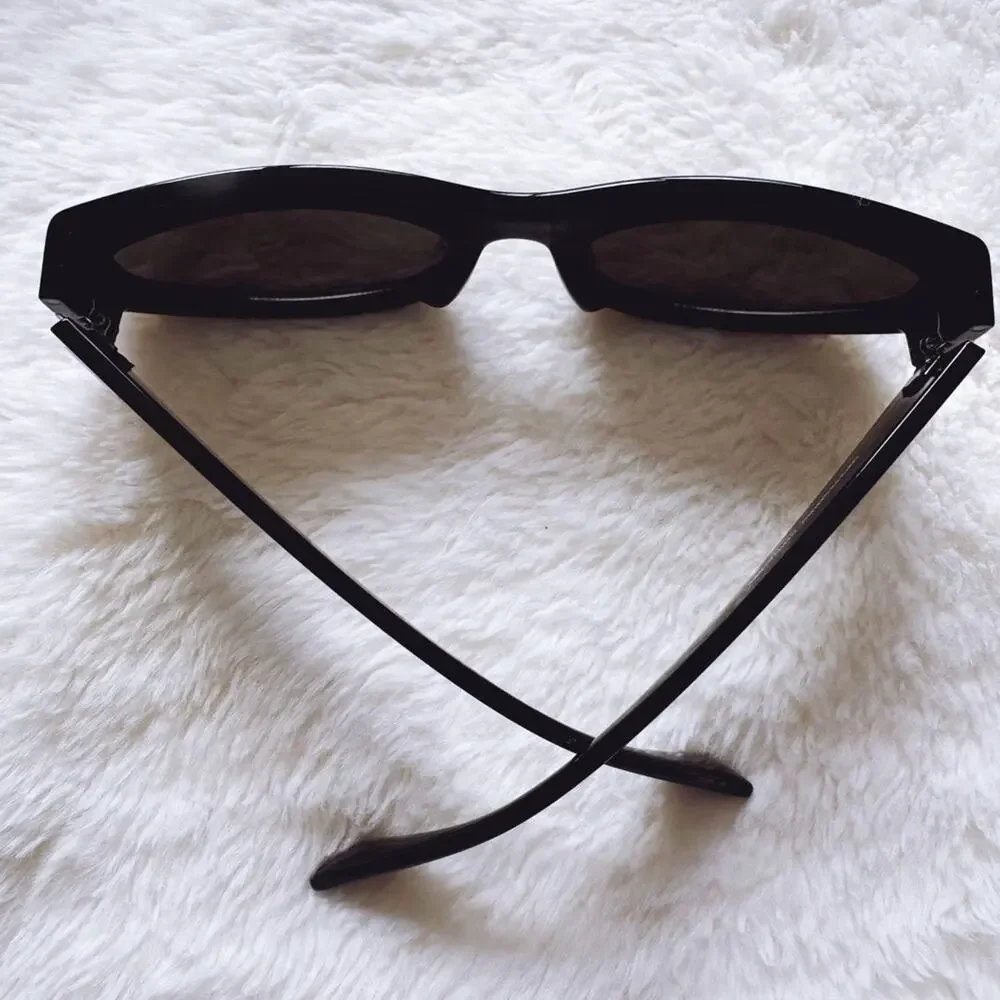 Francis Mirrored Black Cat-Eye Sunglasses
